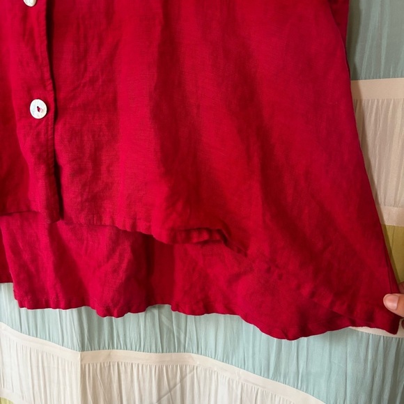 bryn Walker Linen Jacket Peter Pan Collar Bell Sleeve Sz Medium - Picture 5 of 12